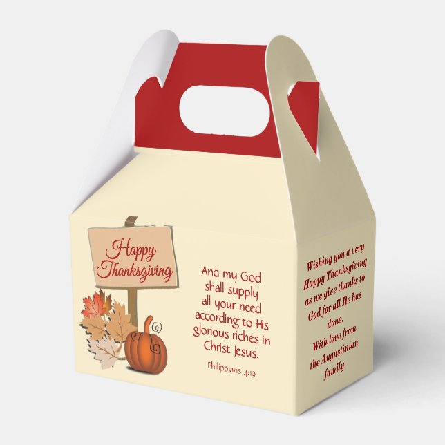 Christian HAPPY THANKSGIVING Favor Box (Front Side)