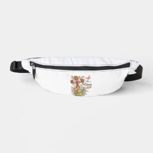 Christian- He is Risen Floral Cross Religious East Fanny Pack