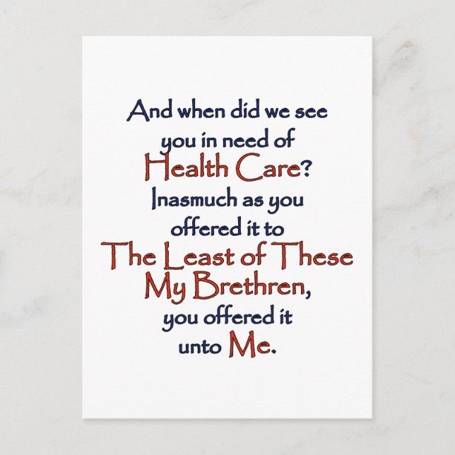 Christian Health Care Postcard (Front)