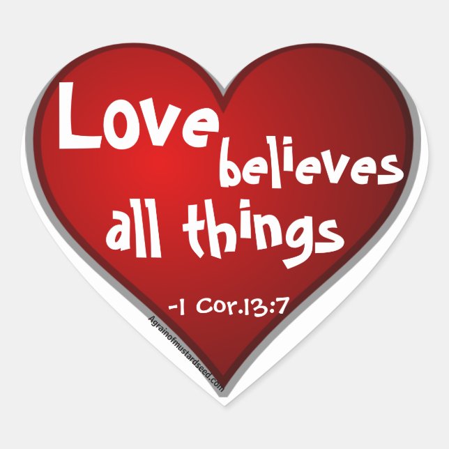 Christian Heart Shaped Sticker (Front)