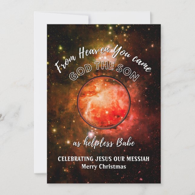 Christian HELPLESS BABE Christmas Nativity Holiday Card (Front)