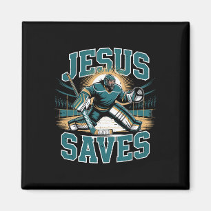 Christian Hockey Jesus Saves Goalie Humor Religiou Magnet