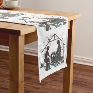 Christian Holy Baby Jesus Christmas Nativity Scene Medium Table Runner