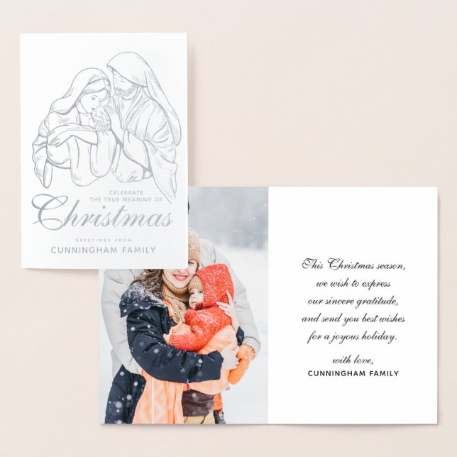 Christian Holy Nativity Christmas Greetings Foil Card (Display)