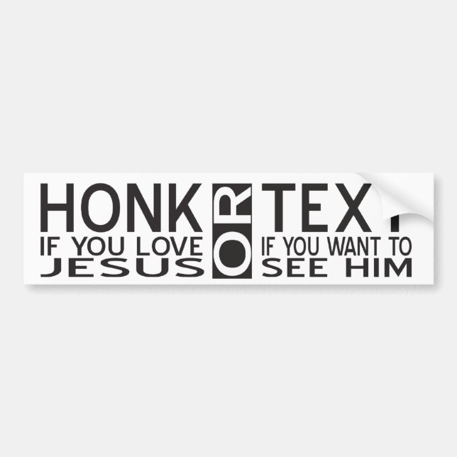 Christian Humour Funny Car Bumper Sticker Black (Front)