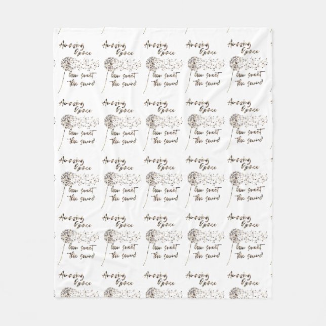 Christian Hymn; Amazing Grace Quote Fleece Blanket (Front)