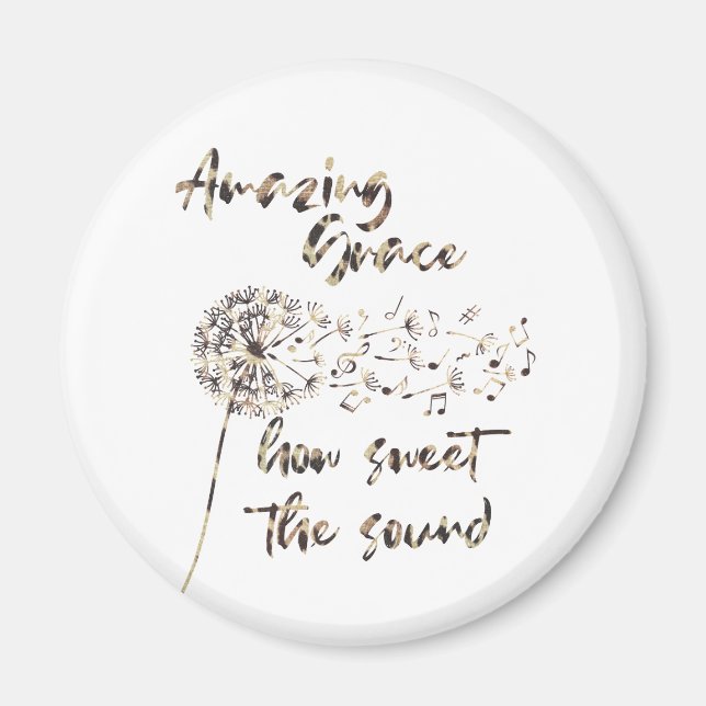 Christian Hymn; Amazing Grace Quote Magnet (Front)