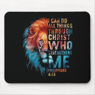 Christian I Can Do All Thing Through Christ Lion F Mouse Pad