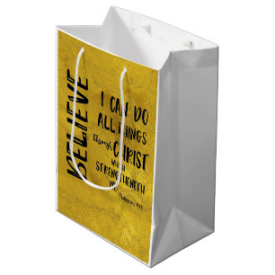 Christian I Can do All Things KJV Bible Verse Medium Gift Bag