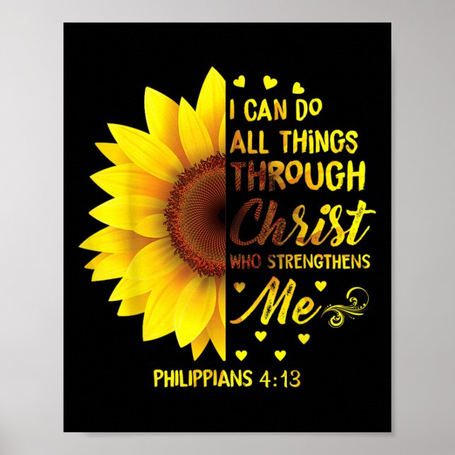 Christian I Can Do All Things Through Christ Bible Poster (Front)