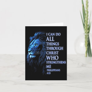Christian I Can Do All Things Through Christ Lion  Card