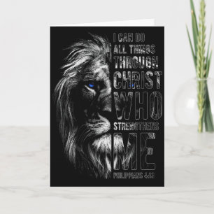 Christian I Can Do All Things Through Christ Lion  Card