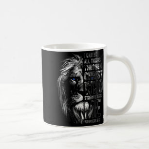 Christian I Can Do All Things Through Christ Lion Coffee Mug