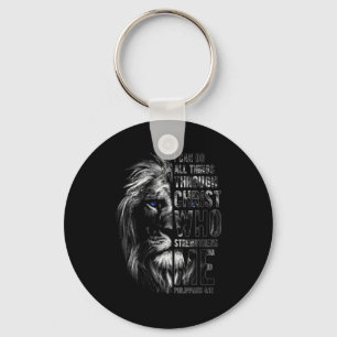 Christian I Can Do All Things Through Christ Lion Keychain