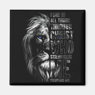 Christian I Can Do All Things Through Christ Lion Magnet