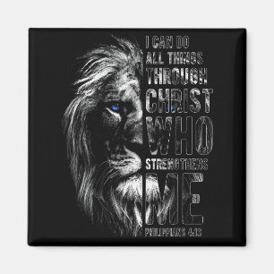 Christian I Can Do All Things Through Christ Lion Magnet