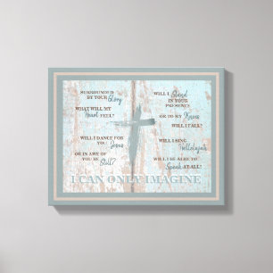 Christian I Can Only Imagine Turquoise Cross Teal Canvas Print
