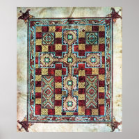 Christian Illustrated Manuscript Cross Carpet Page