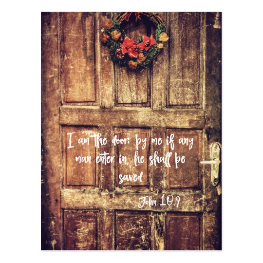 Christian Inspiration: I am the Door Bible Verse Postcard | Zazzle.ca