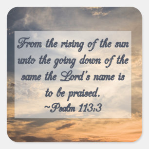 Christian Inspiration Scripture Psalms Square Sticker
