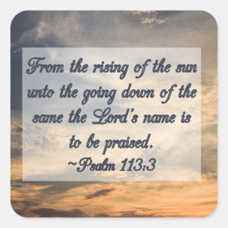 Christian Inspiration Scripture Psalms Square Sticker