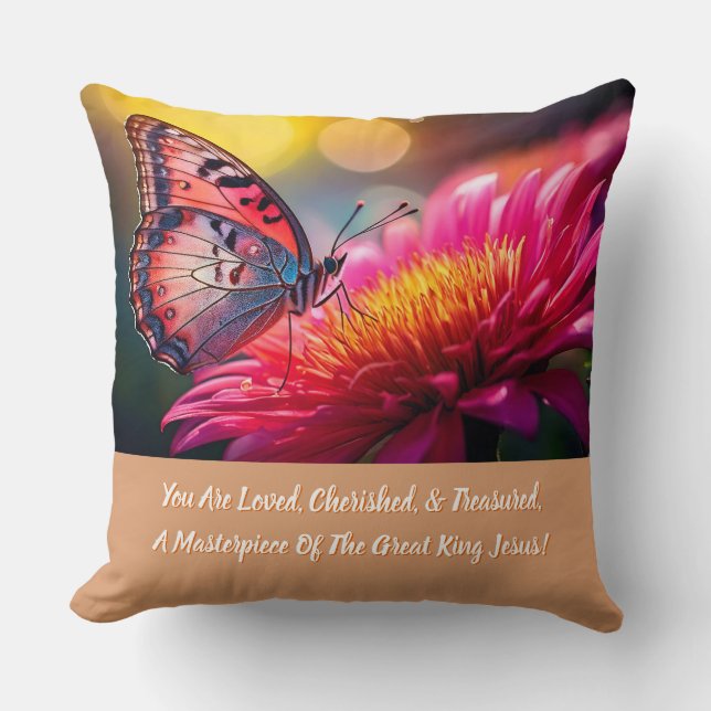 Christian Inspirational Accent Throw Pillow (Front)