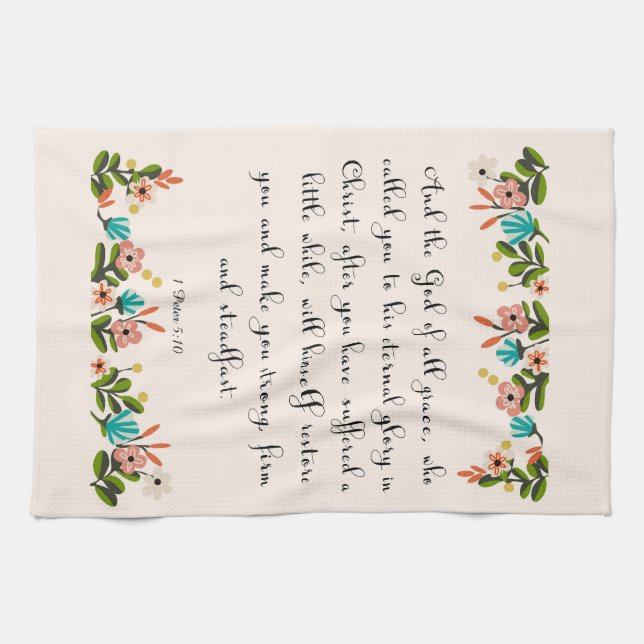 Christian inspirational Art - 1 Peter 5:10 Kitchen Towel (Horizontal)