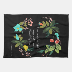 Christian Inspirational Art - Genesis 1:27-28 Kitchen Towel