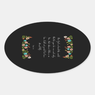 Christian inspirational Art  - John 3:16 Oval Sticker