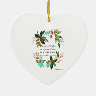 Christian inspirational Art - Proverbs 19:21 Ceramic Ornament