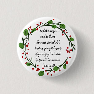 Christian Inspirational Christmas Scripture 1 Inch Round Button