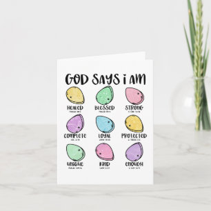 Christian Inspirational Easter "God Says I am" Card