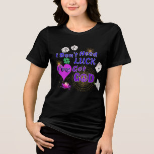 Christian Inspirational God Better than Luck Tri-Blend Shirt