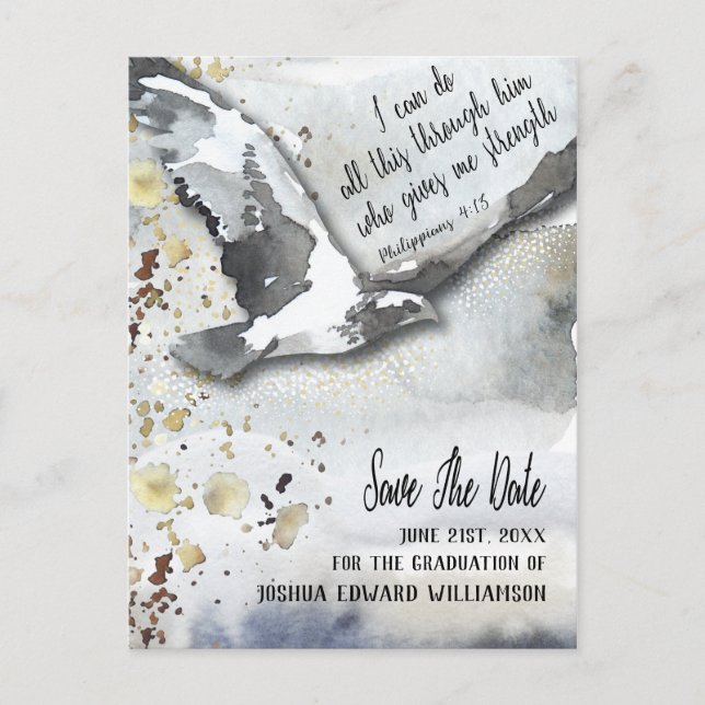 Christian Inspirational Graduation Save The Date Announcement Postcard (Front)