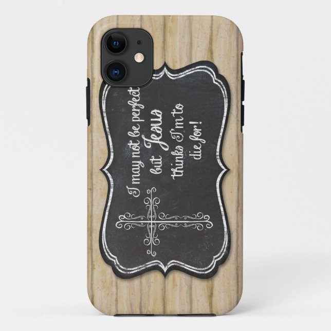Christian Inspirational Jesus Cross Chalkboard Case-Mate iPhone Case (Back)