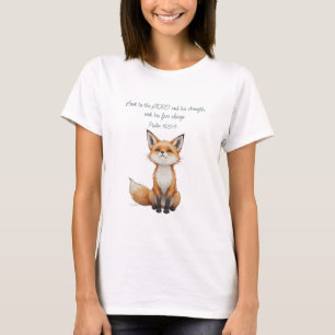 Christian Inspirational Quote Psalm 105:4 Fox Cute T-Shirt