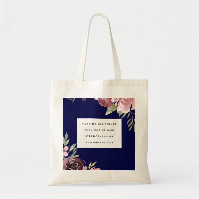 Christian Inspirational Scripture Verse Tote Bag (Front)