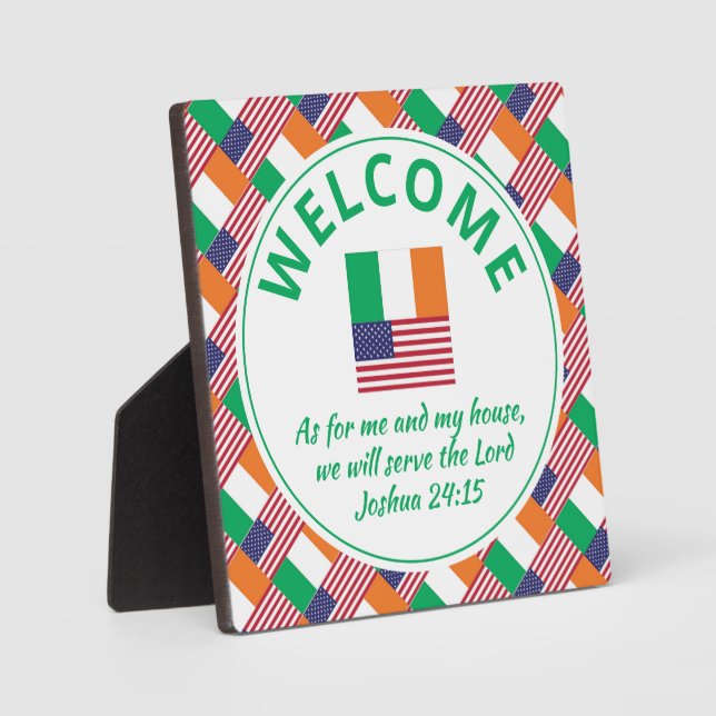 Christian IRISH AMERICAN Welcome Plaque (Front)