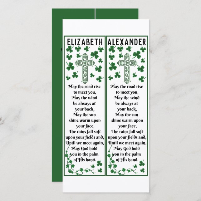 Christian Irish Blessing Celtic Cross Bookmarks Card (Front/Back)
