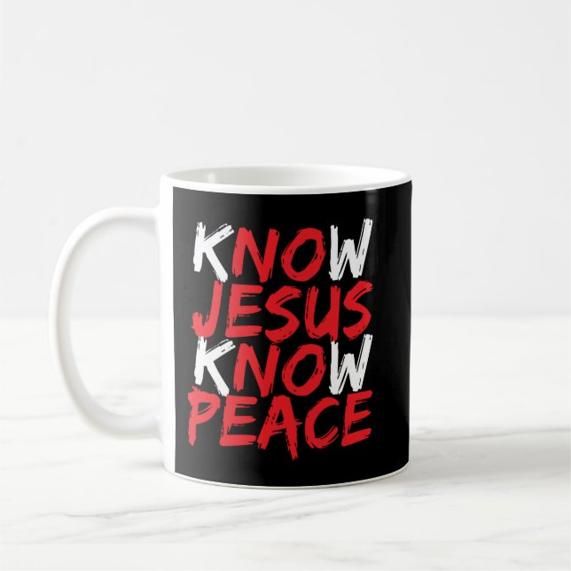 Christian Jesus Bible Verse Scripture Know Jesus K Coffee Mug (Left)