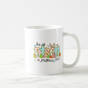 Christian Jesus Bunny Eggs Easter He Is Risen Matt Coffee Mug