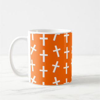 Christian Jesus cross orange pattern Coffee Mug