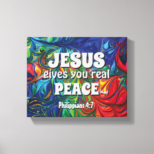 Christian JESUS GIVES YOU REAL PEACE Inspirational Canvas Print