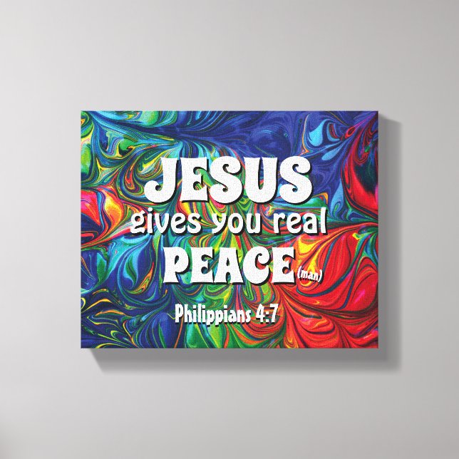 Christian JESUS GIVES YOU REAL PEACE Inspirational Canvas Print (Front)