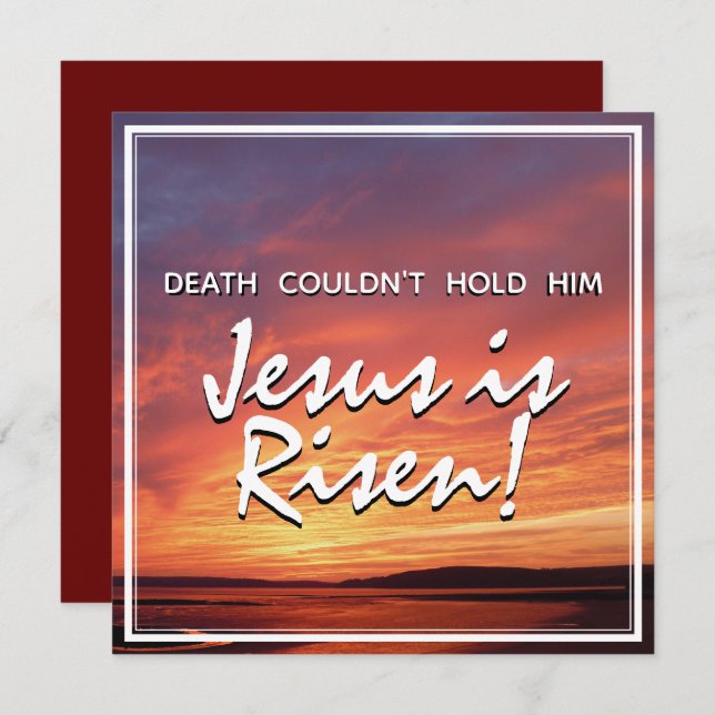 Christian JESUS IS RISEN Easter Holiday Card (Front/Back)