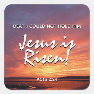 Christian JESUS IS RISEN Easter Square Sticker