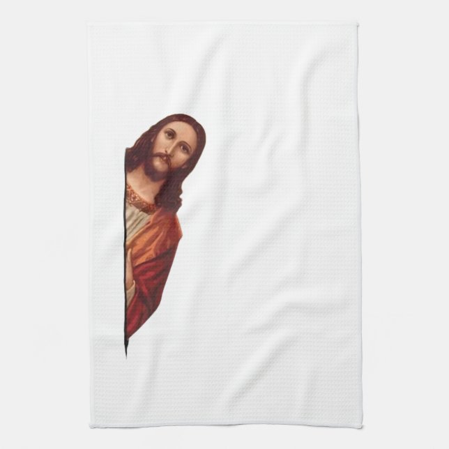 Christian Jesus is Watching you, Jesus I Saw That Kitchen Towel (Vertical)