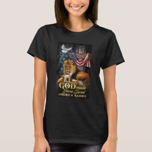 Christian Jesus Lion And Lamb Jesus Saved American T-Shirt