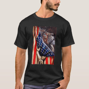 Christian Jesus Lion Of Judah American Flag Patrio T-Shirt