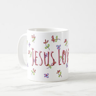 Christian Jesus Loves Me Feminine Floral Coffee Mug